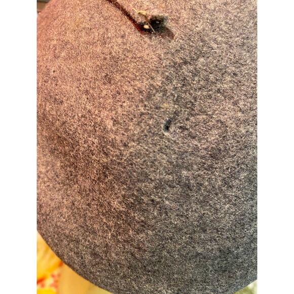 vintage 1960s charcoal gray wool beret 60s hat by Penny bow timeless french - Picture 7 of 7